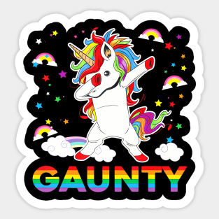 Gay Aunt Magical Dabbing Unicorn LGBT Gay Lesbian Sticker